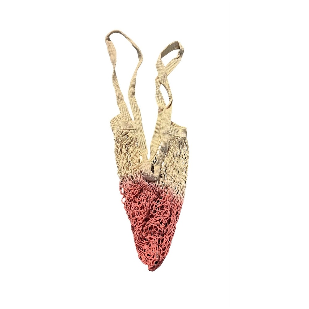 Camp Collection Ombre Mesh Market Bag Pink Cream Dip Dye Tote CMP-HO-001-111